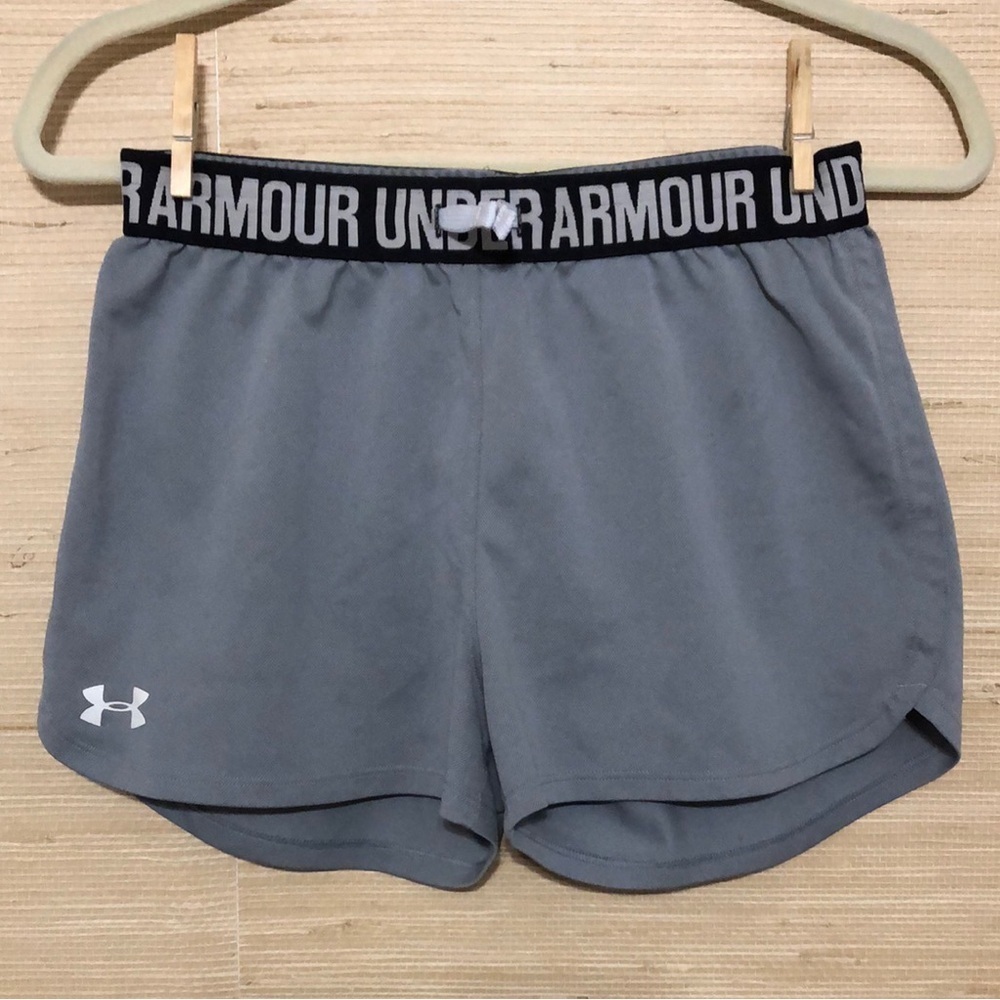 Under Armour Gray Play Up Drawstring Elastic Waist Athletic Shorts size Small